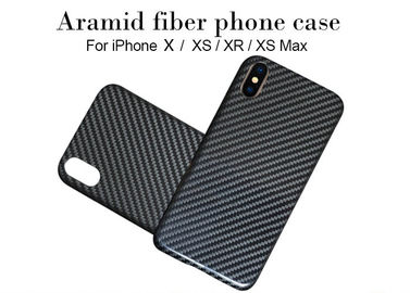 Cas brillant de téléphone de fibre d'Aramid de finition de noir de preuve de chute pour l'iPhone X