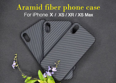 Cas non conducteur de téléphone de fibre d'Aramid de finition de sergé pour l'iPhone X