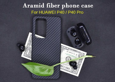 Anti cas de Huawei de fibre d'Aramid de noir d'empreinte digitale pour Huawei P40