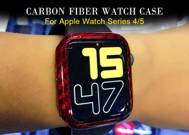 Boîtier de montre brillant rouge léger d'Apple de fibre de carbone 44mm
