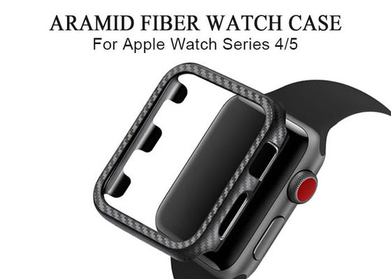 Boîtier de montre brillant d'Apple de fibre d'Aramid de finition de preuve de choc