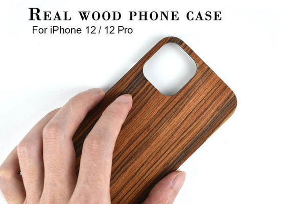 cas en bois résistant de téléphone de saleté protectrice d'iPhone 12 vrai