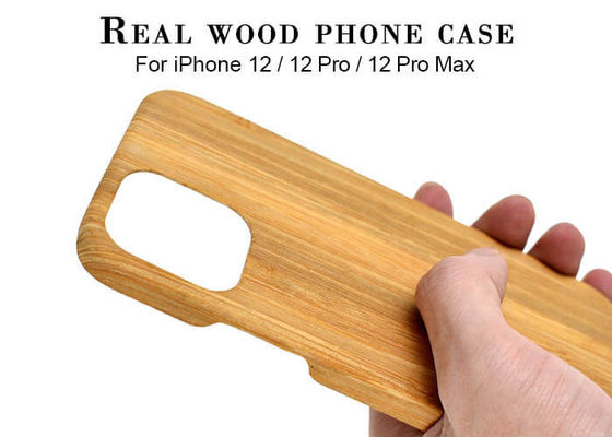 Caisse en bois gravée résistante de téléphone de saleté pour l'iPhone 12