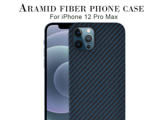 Rayez la caisse résistante de fibre de carbone d'Aramid d'iPhone 12 de Matte Surface Blue