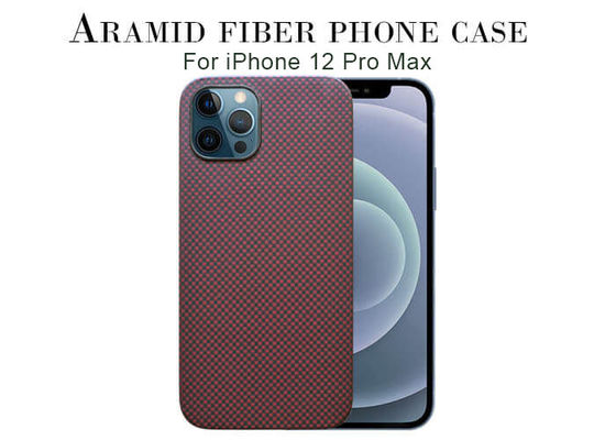 Pleine caisse rouge protectrice de carbone de cas de téléphone d'Aramid d'iPhone 12 d'armure toile