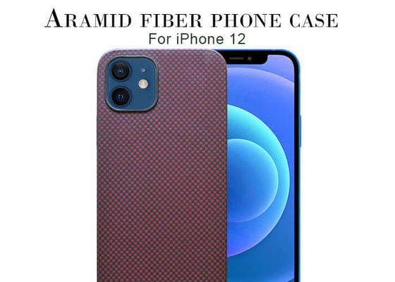 Résistant baisse armure toile la caisse rouge de fibre d'Aramid d'iPhone 12