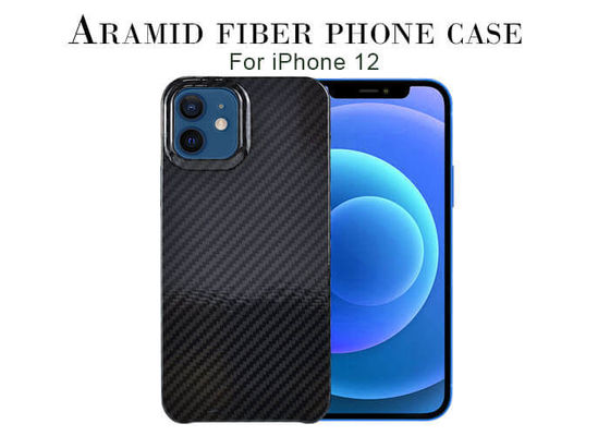 Cas imperméable de téléphone de fibre d'Aramid de carbone d'iPhone 12