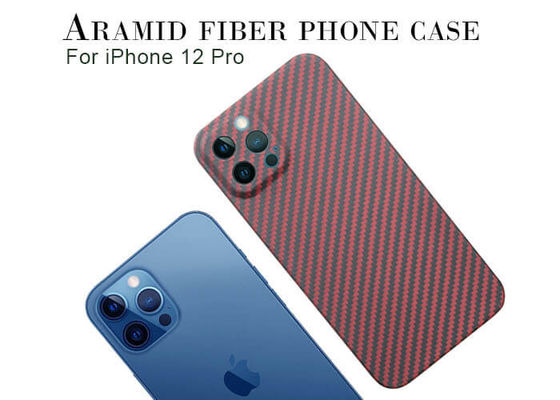 Caisse rouge de fibre d'Aramid de protection de pleine couverture de caméra pour la pro caisse de carbone d'iPhone 12