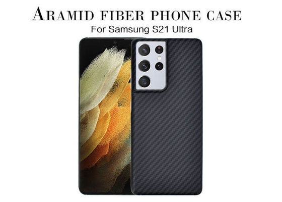Couverture ultra mince de fibre de Samsung S21 ultra Aramid avec la texture 3D