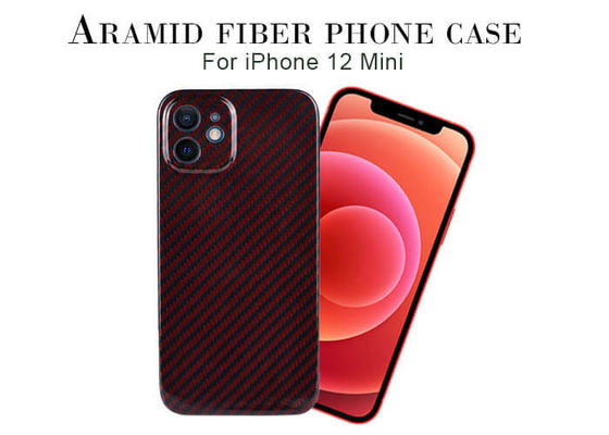 couverture mobile de fibre de Kevlar Aramid de couleur rouge d'iPhone 14, cas de téléphone portable de fibre de carbone pour l'iPhone