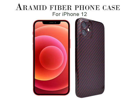 Rouge extérieur brillant léger de cas de téléphone de fibre d'Aramid pour l'iPhone 12