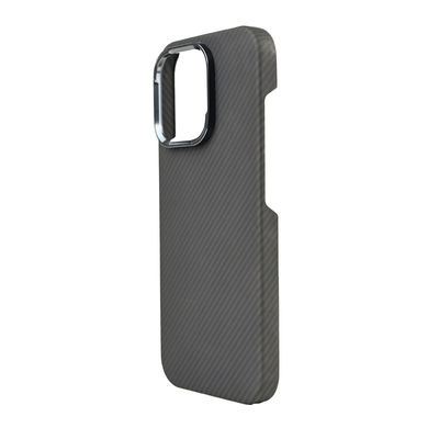 Coque de téléphone en fibre de carbone aramide magnétique à cadre métallique personnalisée pour iPhone 16 Pro