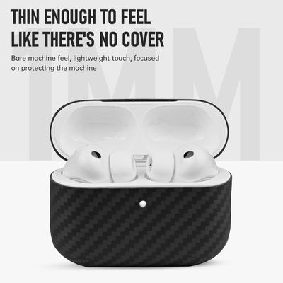 Étui pour écouteurs en fibre de carbone aramide de couleur noire pour AirPods Pro 3