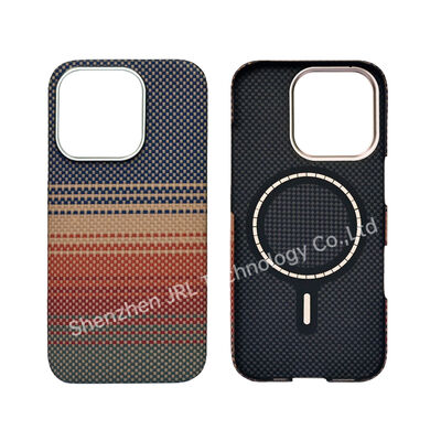 Coque de téléphone portable en fibre de carbone aramide super fine avec motif coucher de soleil personnalisé pour iPhone 17 Pro