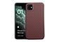 Coque iPhone 12 Kevlar en fibre d'aramide véritable antipoussière de couleur rouge et noire