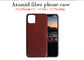 Caisse brillante noire et rouge de couverture d'iPhone 11 d'Aramid de sergé