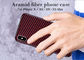 caisse brillante rouge de téléphone de fibre d'Aramid de finition de l'iPhone X