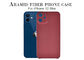 Cas de Mini Red Color Aramid Fiber d'iPhone 12 de cas de téléphone de fibre de carbone