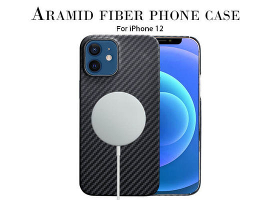 Noir en plastique de cas de Ring Design Aramid Fiber Phone avec la plaque de métal