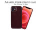 couverture mobile de fibre de Kevlar Aramid de couleur rouge d'iPhone 14, cas de téléphone portable de fibre de carbone pour l'iPhone