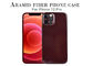 Pro caisse de fibre d'Aramid de carbone d'iPhone 12 rouge brillant de finition